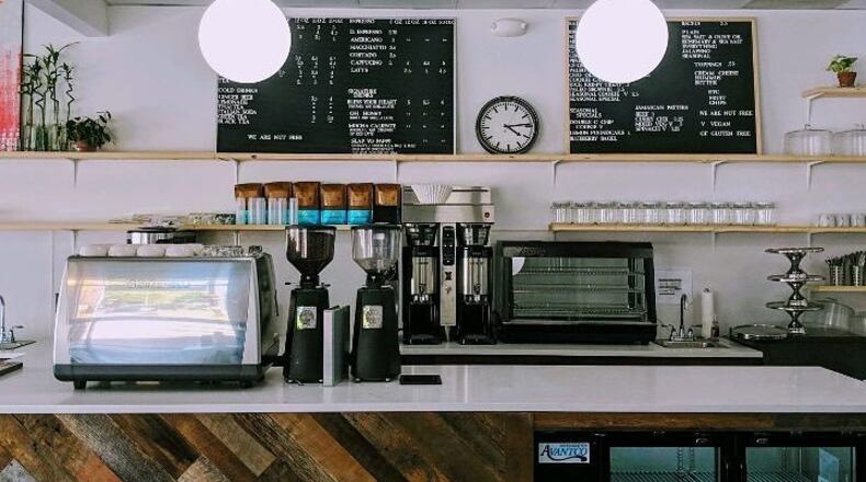 The interior of the new Hodgepodge Coffeehouse location.