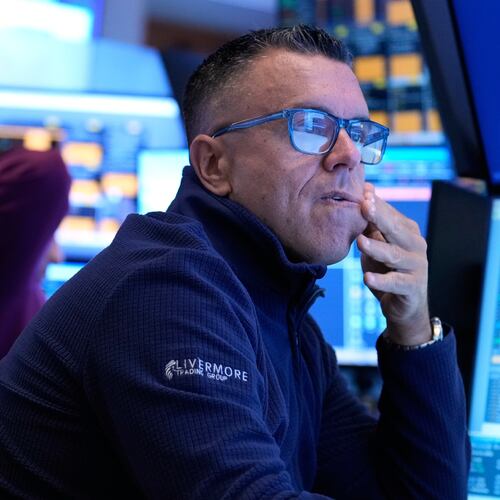 Traders work on the floor at the New York Stock Exchange in New York, Tuesday, March 10, 2026. (AP Photo/Seth Wenig)