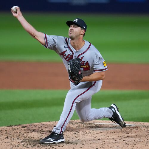 Atlanta Braves' pitcher Tyler Mahle delivers during the third inning of the Little League Classic baseball game against the Milwaukee Brewers in Williamsport, Pa., Sunday, Aug. 23, 2026. (Gene J. Puskar/AP)