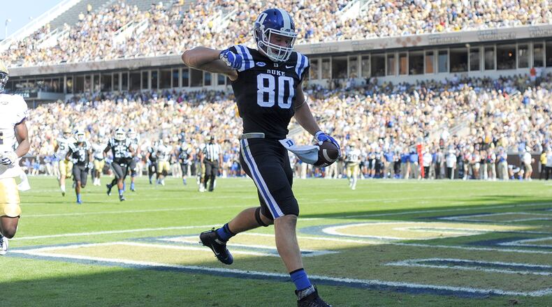Duke tight end Daniel Helm caught a team-high six passes against Georgia Tech on Saturday, October 29, 2016. SPECIAL/Daniel Varnado