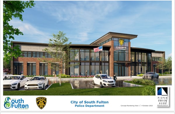 South Fulton officials released this rendering of the planned new police headquarters.(Courtesy of City of South Fulton)