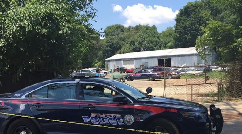 Two people were shot about noon along McDonough Boulevard in southeast Atlanta, police said. (Credit: Channel 2 Action News)