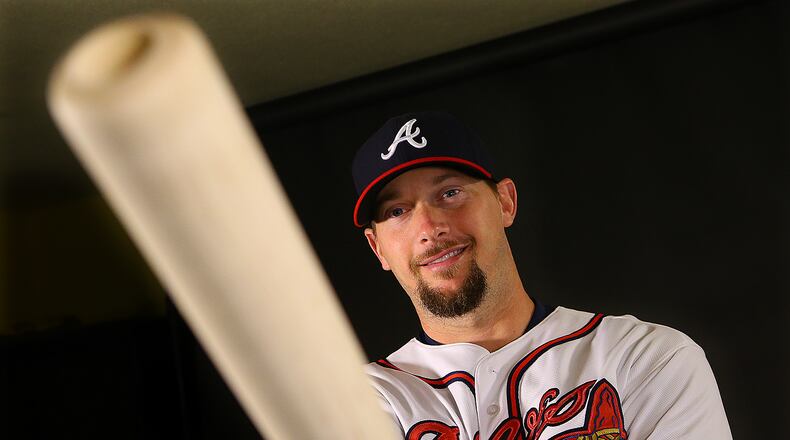 Former Braves third baseman Chris Johnson had a single, double and triple for Norfolk against Gwinnett Thursday. Curtis Compton / ccompton@ajc.com