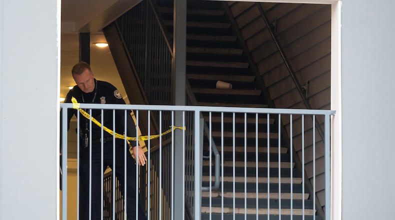 Atlanta police investigated a fatal shooting at an apartment complex on Hollywood Road.