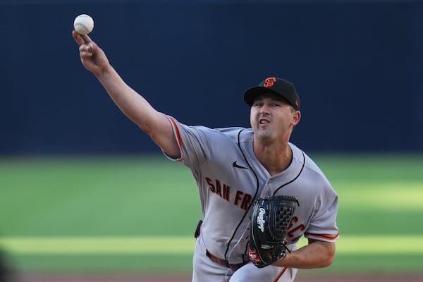The Braves traded for Giants starting pitcher Tyler Mahle. (Gregory Bull/AP)