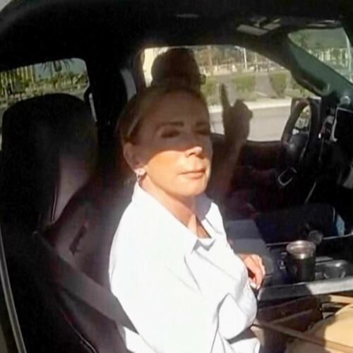 This image taken from a Las Vegas Metropolitan Police Department body camera video shows a police officer pulling over Nevada Gov. Joe Lombardo on May 15, 2026, in Las Vegas. (Las Vegas Metropolitan Police Department via AP)