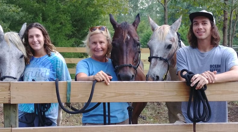 Morgan High, Pam High and Chris Halbert found shelter from Hurricane Florence at Cedar Rock Farm in Georgia. CONTRIBUTED