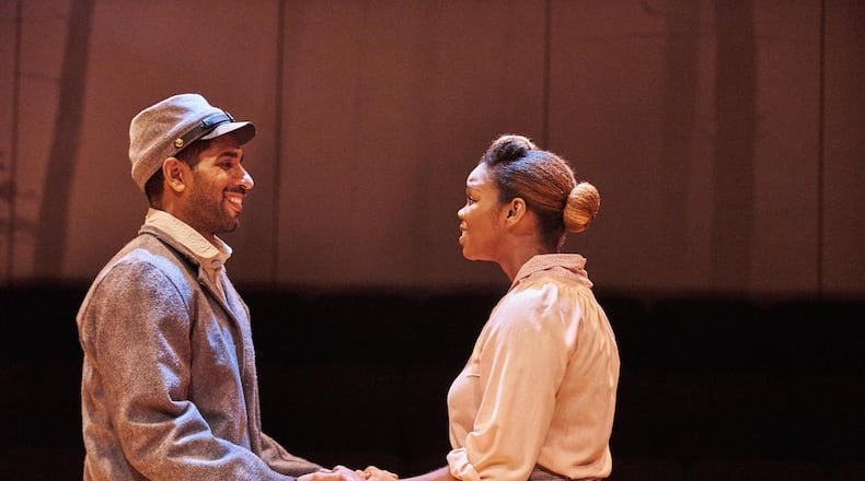 The Civil War drama “Father Comes Home From the Wars (Parts 1, 2 & 3)” stars Evan Cleaver (as Hero) and Brittany Inge (as Penny). It will run at Actor’s Express through June 11. CONTRIBUTED BY CHRISTOPHER BARTELSKI