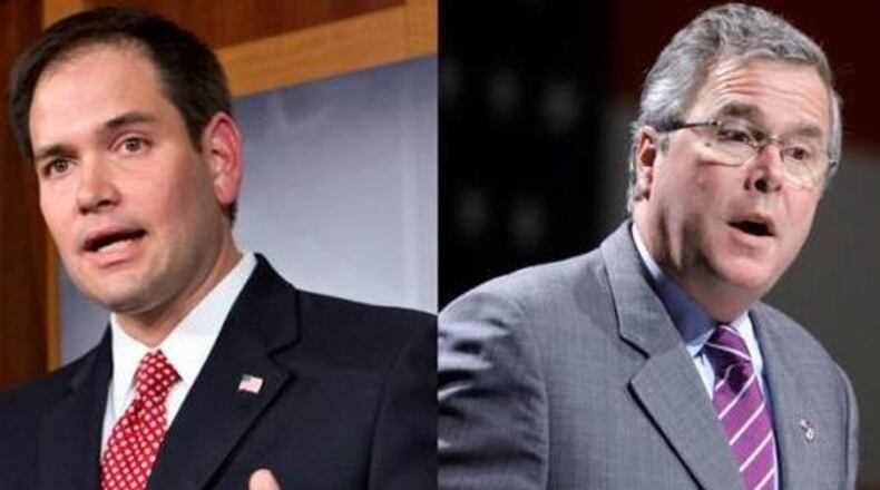Sen. Marco Rubio and former Florida Gov. Jeb Bush. AP file