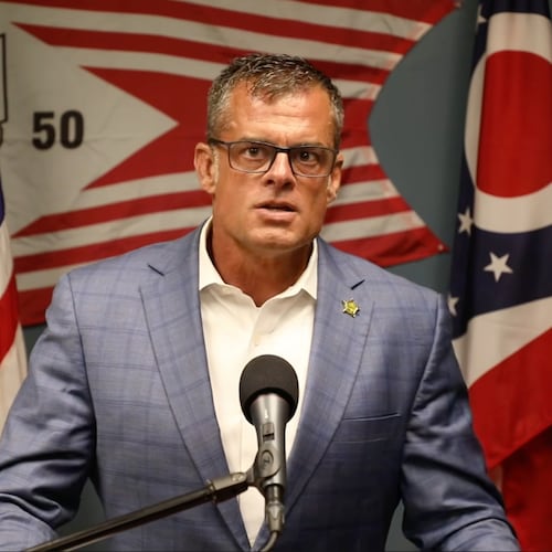 This image taken from video released by the Office of Ohio Attorney General Andy Wilson shows Wilson speaks during a press conference Tuesday, June 30, 2026. (Office of Ohio Attorney General Andy Wilson via AP)