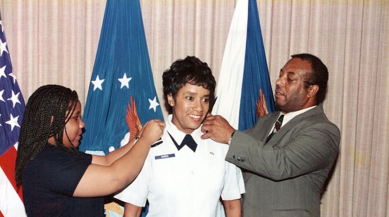 Marcelite Harris Jordan at a pinning ceremony to become the first female major general in the U.S. Air Force. PHOTO CONTRIBUTED.