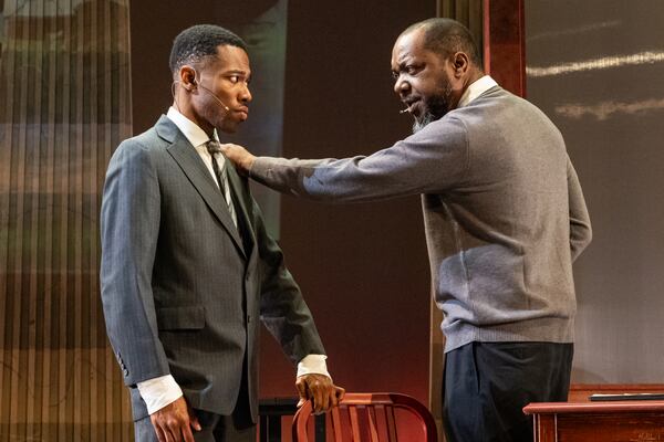 Michael Bahsil as Lewis with Neal Ghant as Stokely Carmichael, right. (Courtesy of Casey Gardner Ford)