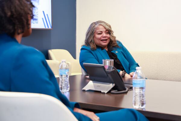 Cobb County District Attorney Sonya Allen attends a meeting at the Atlanta Journal-Constitution office in Midtown on Tuesday, Jan. 20, 2026. (Natrice Miller/AJC)