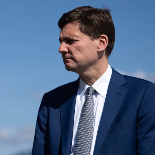 FILE - B.C. Premier David Eby looks on before a meeting in Vancouver, British Columbia, May 20, 2026. (Ethan Cairns/The Canadian Press via AP, File)