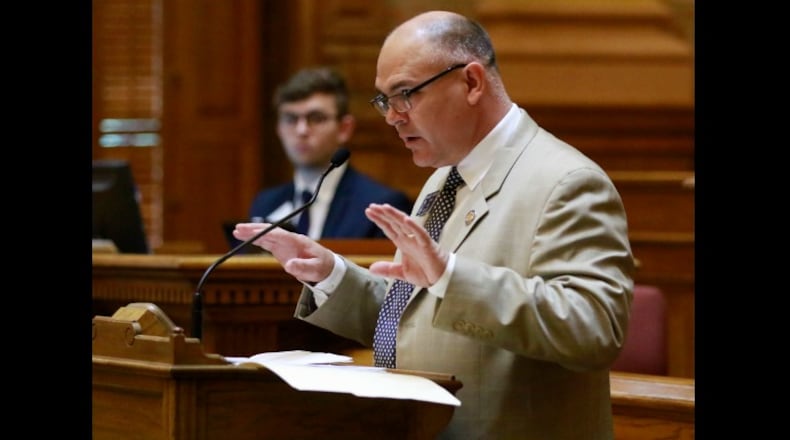 State Sen. Bruce Thompson is the sponsor of Senate Bill 456, which would prevent women in Georgia from receiving the abortion pill mifepristone through the mail. BOB ANDRES / BANDRES@AJC.COM