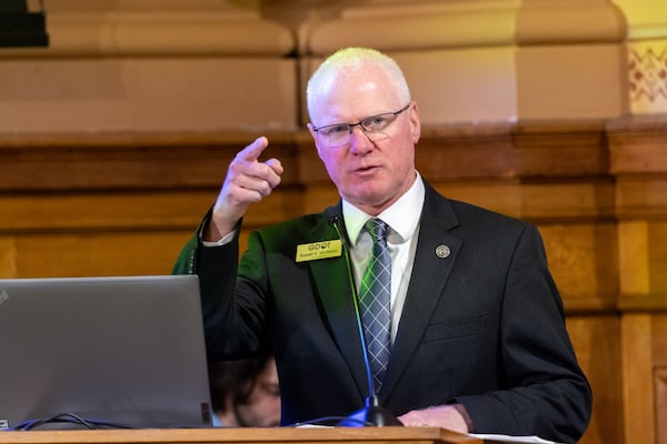 Georgia Department of Transportation Commissioner Russell McMurry spoke at a budget hearing at the Capitol in Atlanta last week. (Arvin Temkar/AJC)