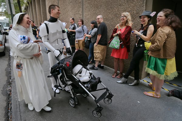 Extremely common Dragon Con interaction. (John Spink/AJC)
