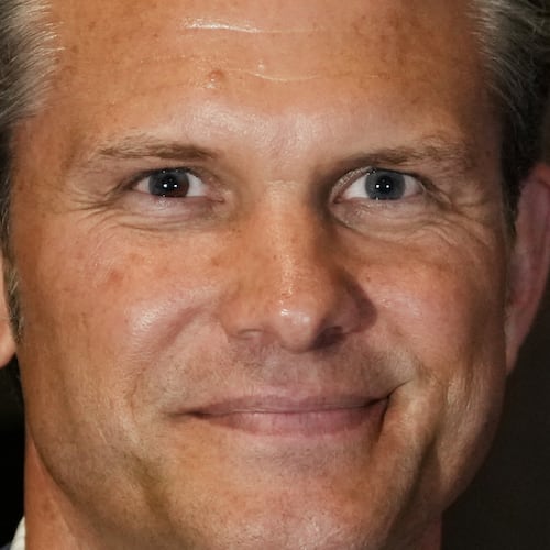 U.S. Defense Secretary Pete Hegseth smiles during a forum of The Americas Counter Cartel Coalition in Panama City, Wednesday, Aug. 12, 2026. (AP Photo/Matias Delacroix)