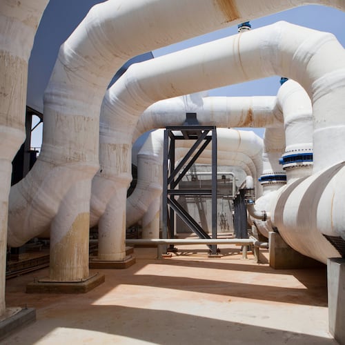 FILE - The Sorek desalination plant operates in Rishon LeZion, Israel, May 4, 2014. (AP Photo/Dan Balilty, File)