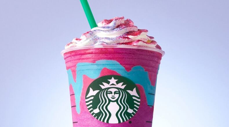 Starbucks' Unicorn Frappuccino, here and gone in five days. (Courtesy of Starbucks)