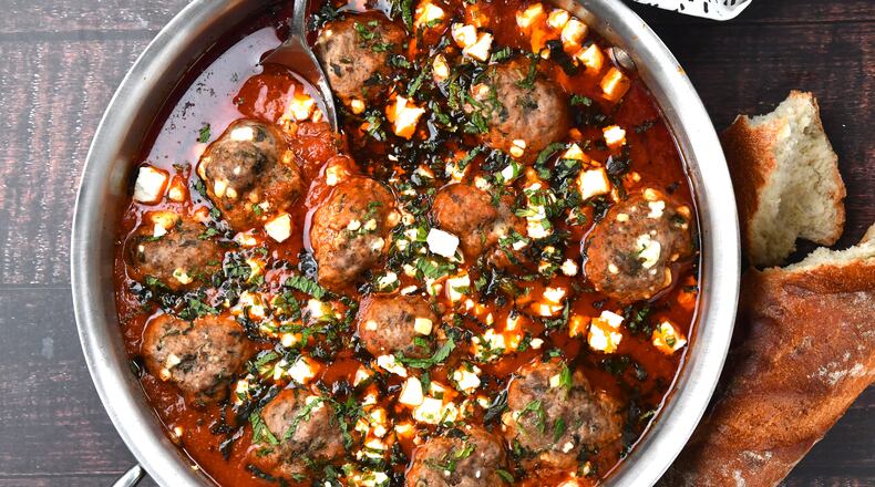 Spiced Lamb Meatballs in Tomato Sauce. (CHRIS HUNT FOR THE ATLANTA JOURNAL-CONSTITUTION)