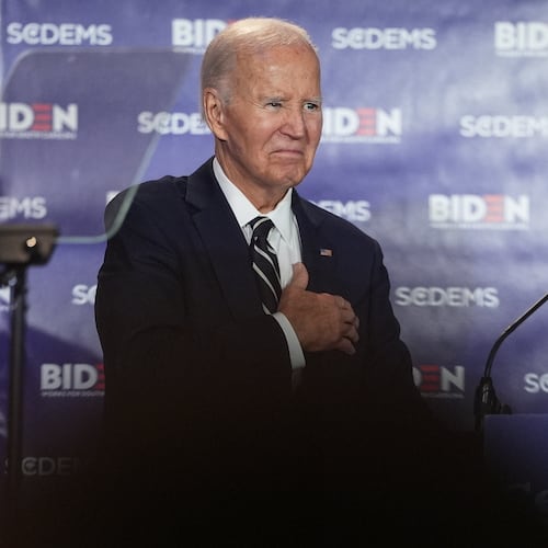 FILE - Former President Joe Biden speaks to the South Carolina Democratic Party, Feb. 27, 2026, in Columbia, S.C. (AP Photo/Matt Kelley, File)
