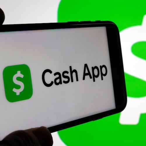 FILE - Cash App logos are seen on a phone screen, Sept. 8, 2023, in New York. (AP Photo/Richard Drew, File)
