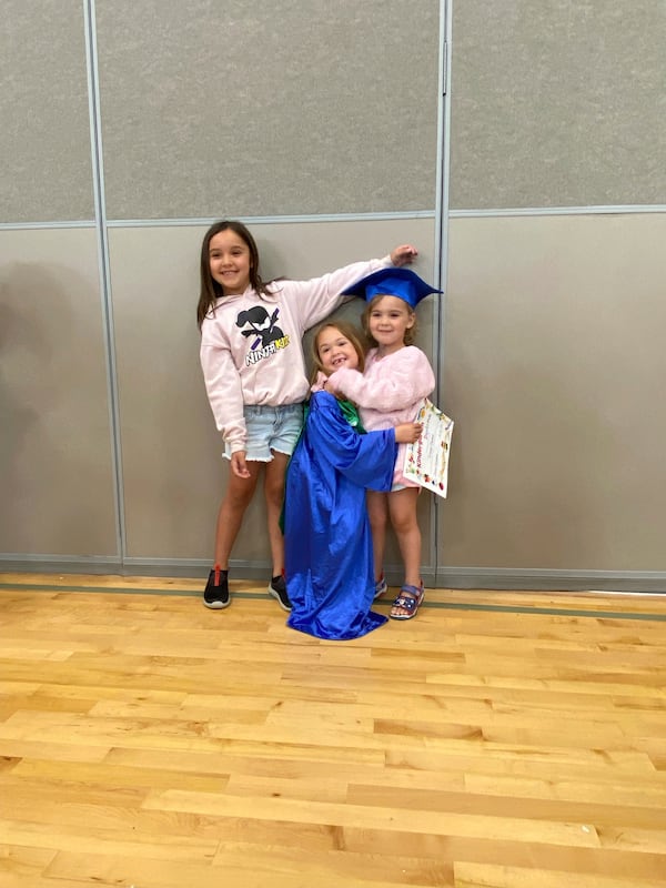 This undated photo provided by Whitney Decker shows Paityn, Olivia and Evelyn Decker. (Courtesy of Whitney Decker via AP)