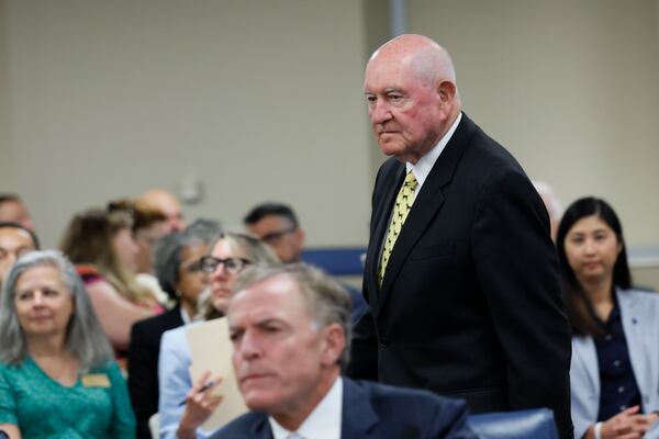 University System of Georgia Chancellor Sonny Perdue enters the room for the Board of Regents meeting on Tuesday, May 12, 2026. (Miguel Martinez/AJC)