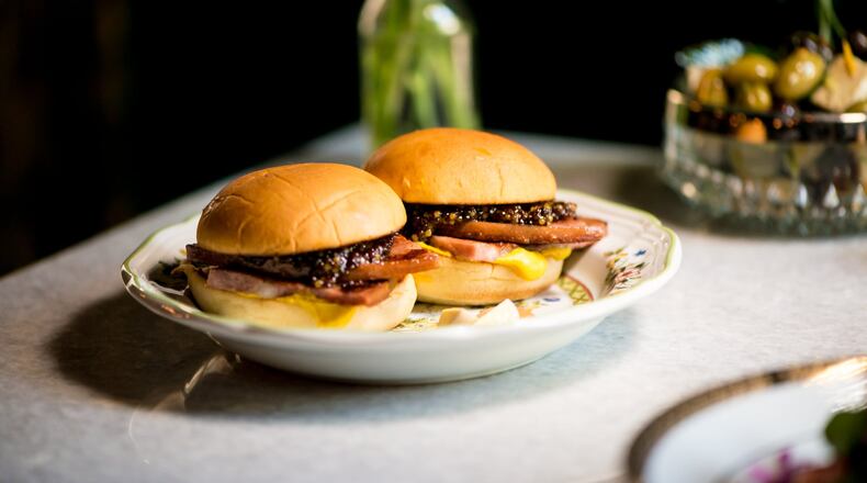 Cardinal’s mortadella snack sandwiches, on a potato roll with mustard, are delicious. CONTRIBUTED BY MIA YAKEL