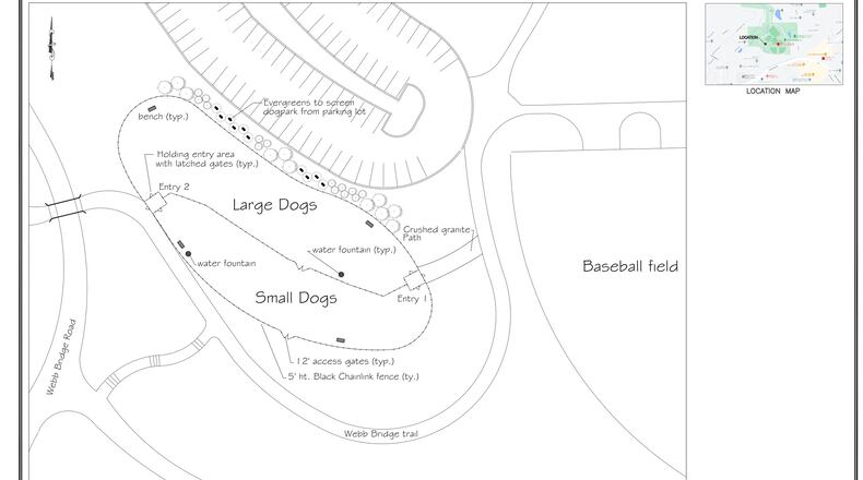 An Alpharetta family has verbally committed $50,000 to help develop a dog park at Webb Bridge Park. (Courtesy City of Alpharetta)