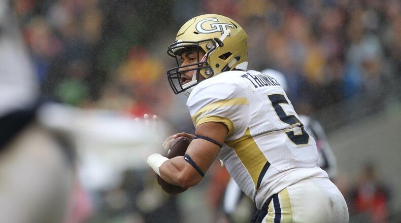Georgia Tech quaterback Justin Thomas: “For the offensive side, we’ve got to keep doing what we’re doing, making plays and continuing to keep getting better.” (Getty Images)