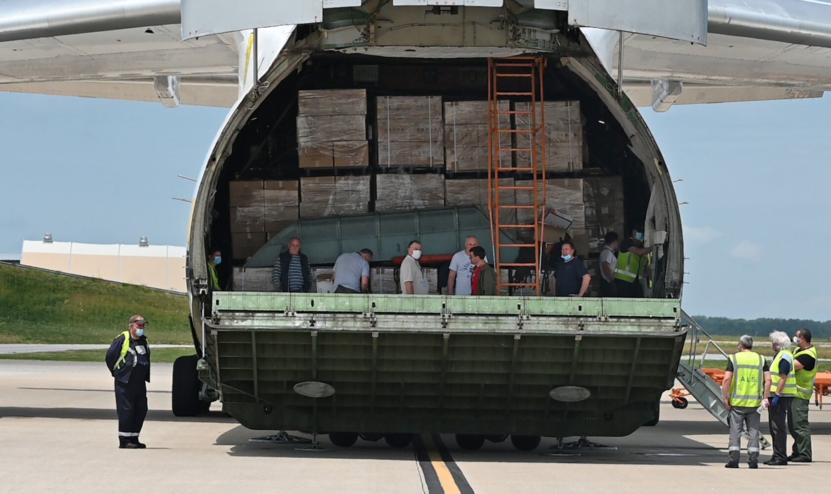 Massive cargo plane lands in Atlanta with shipment of masks