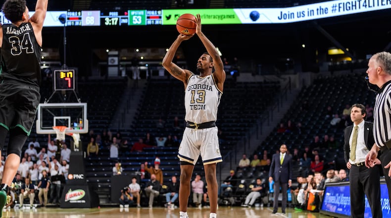 Georgia Tech guard Curtis Haywood is mired in an improbable slump. In the Yellow Jackets' past five games, he has made one of 22 3-point attempts. (Danny Karnik/Georgia Tech Athletics)