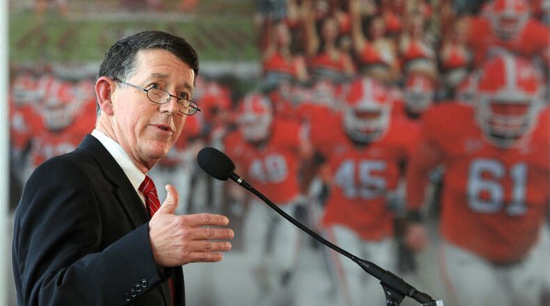 Georgia athletic director Greg McGarity made the difficult decision to fire Mark Richt and now must make an even bigger one: who to hire. (Curtis Compton/ccompton@ajc.com)