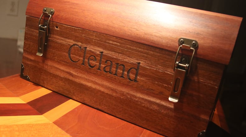 The box Jim Galloway built from Max Cleland's old bed.