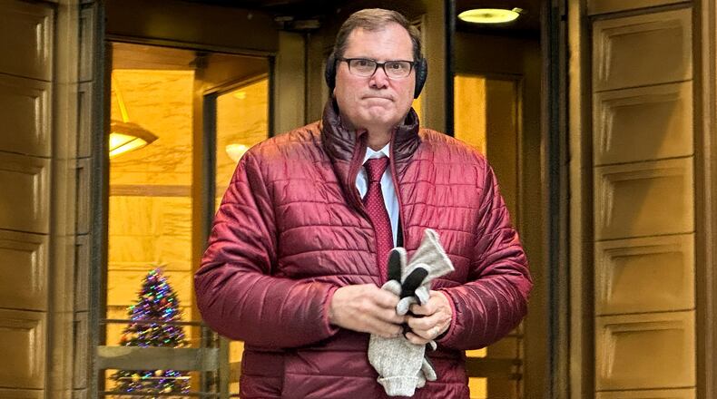 FILE - John Sarcone, acting U.S. Attorney for Northern New York, leaves Manhattan federal court, Thursday, Dec. 4, 2025, in New York. (AP Photo/Michael Sisak, File)