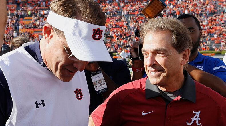 Gus Malzahn and Nick Saban will reunite off the field to pay tribute to former Auburn tight end Philip Lutzenkirchen.