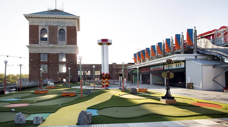 Ponce City Market developer Jamestown has partnered with Slater Hospitality to open a rooftop beer garden called Nine Mile Station and Skyline Park, and a rooftop amusement park said to be inspired by Coney Island. Source: Jamestown