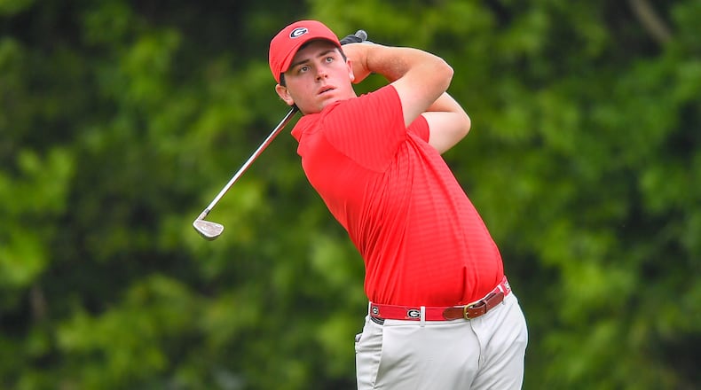 Georgia's Spencer Ralston during The Carmel Cup at Pebble Beach Golf Links in Pebble Beach, Calif., Aug. 31-Sept. 2. (Photo by John Weast/UGA Athletics)