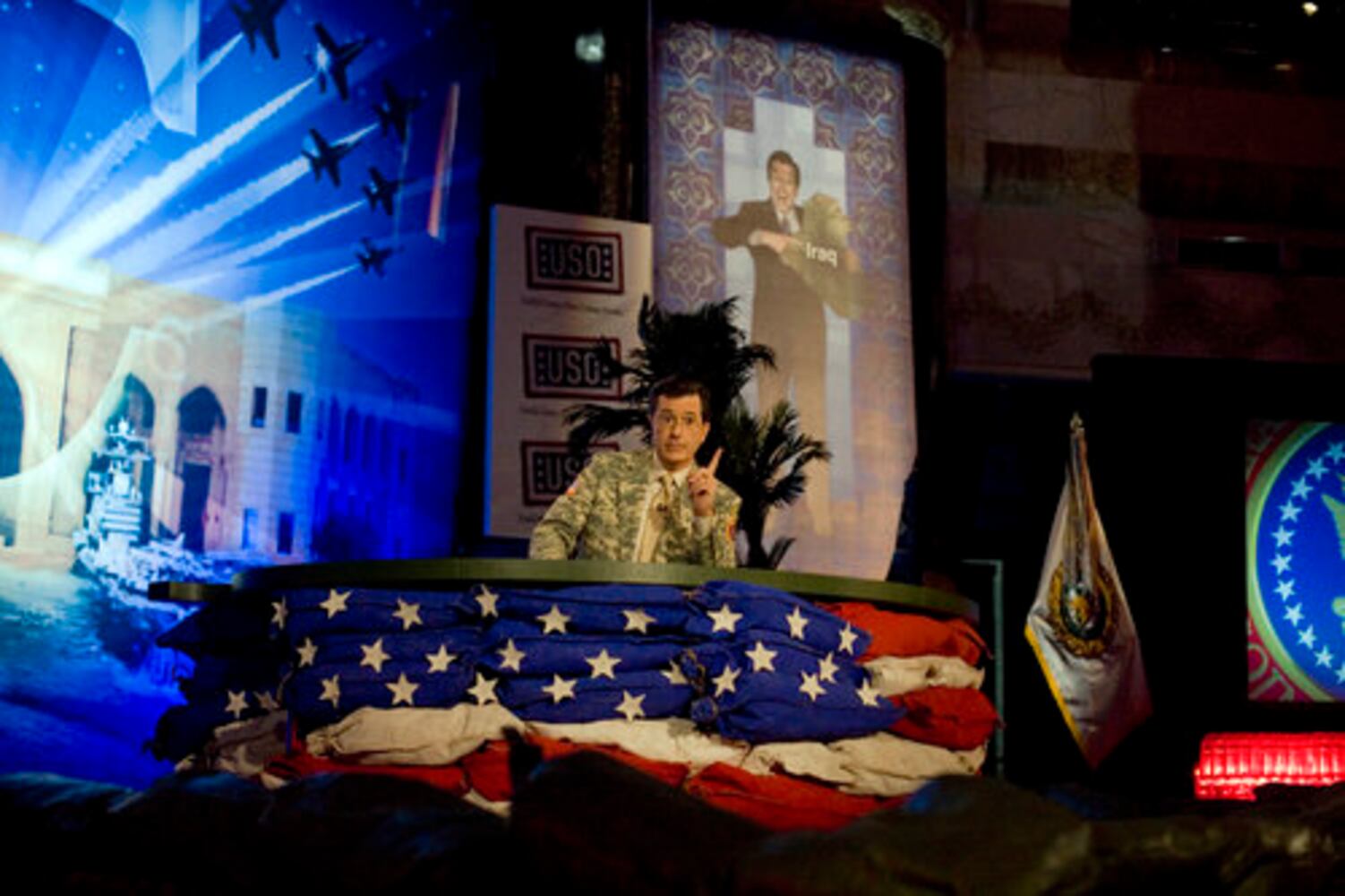 Steven Colbert gets a military haircut