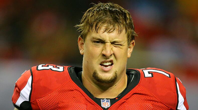Falcons tackle Ryan Schraeder. CURTIS COMPTON / CCOMPTON@AJC.COM