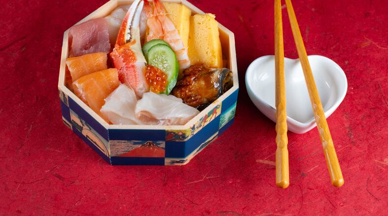 Valentine's Day seafood chirashi from Kura Revolving Sushi Bar. Photo by Emily Davis