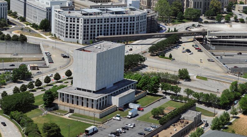 Former Georgia Archive building, located in the shadows of the state Capitol. The property could be the new site of the Georgia Supreme Court and Court of Appeals. BRANT SANDERLIN /BSANDERLIN@AJC.COM .