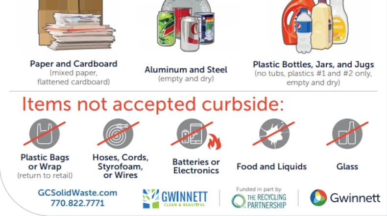 A $100,000 grant from The Recycling Partnership is making it possible for Gwinnett to deliver an estimated 8,400 new recycling carts to unincorporated households. (Courtesy Gwinnett County)