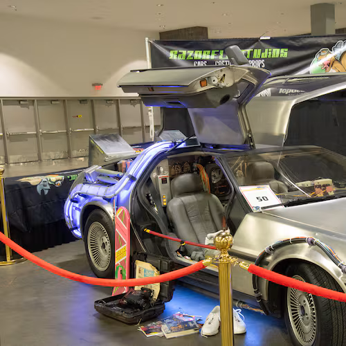 Razorfly Studios has been bringing its replica of Doc Brown's "Back to the Future" time machine DeLorean to MomoCon for years. (Courtesy of MomoCon)