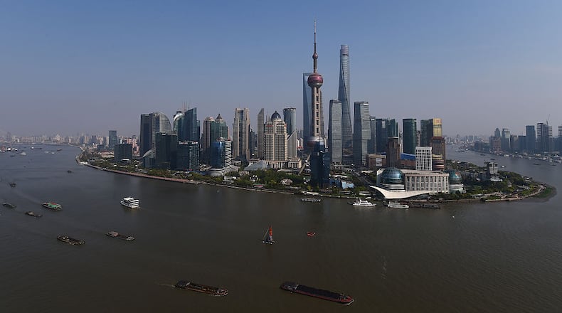 A general view of the Shanghai skyline prior to the 2015 Laureus World Sports Awards on April 12, 2015 in Shanghai, China. (Photo by Jamie McDonald/Getty Images for Laureus)