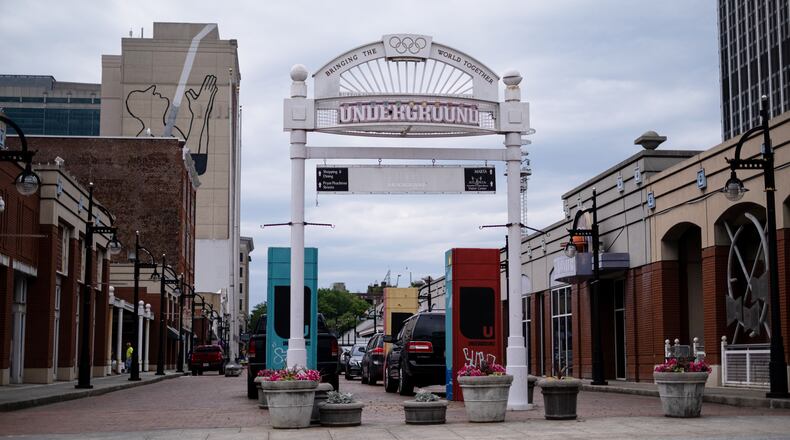 Underground Atlanta has been selected as the site of the North America debut of The Art of Banksy: Without Limits exhibit. The event will run through Jan. 9. AJC file photo