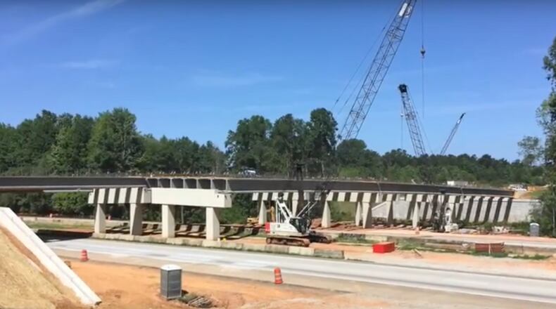 Traffic shifts June 28 on Thurmond Tanner in Flowery Branch as construction continues on the I-985 exit 14 interchange project.