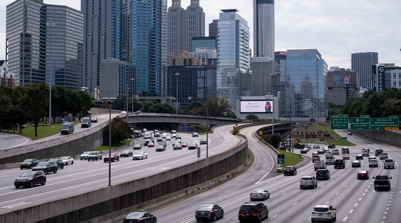 201016-Atlanta-Even though traffic is down, highway fatalities in Georgia have not fallen. During normal times, traffic on the Downtown Connector would be bumper-to-bumper on a Friday afternoon. Ben Gray for the Atlanta Journal-Constitution